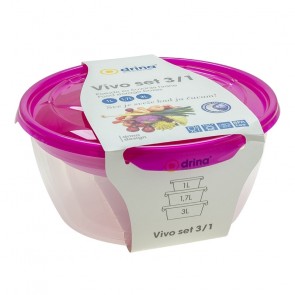 Food storage boxes VIVO 3/1 deep  (1L; 1,7 L; 3 L)